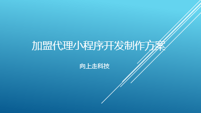  加盟代理小程序开发制作方案